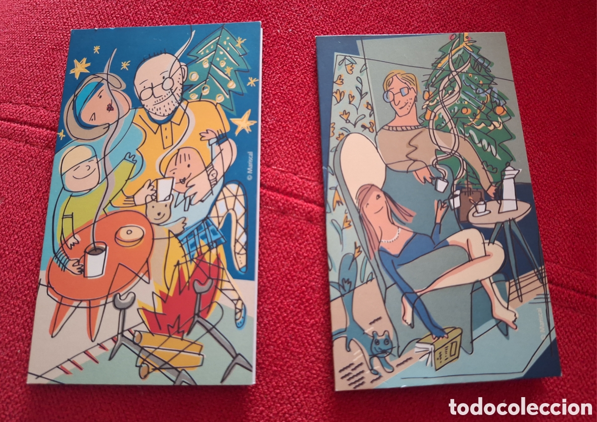 Postais: 2 Felicitaciones Navidad ilustrador Mariscal COMPRA MINIMA 5&euro;