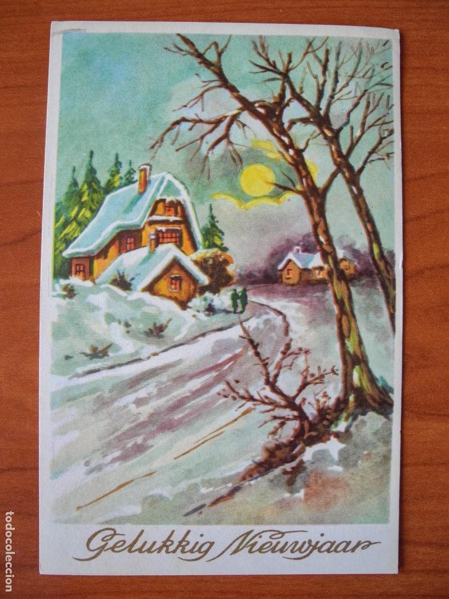 Postais: Navidad. Paisaje nevado. Circulada con sello 1964 9x14