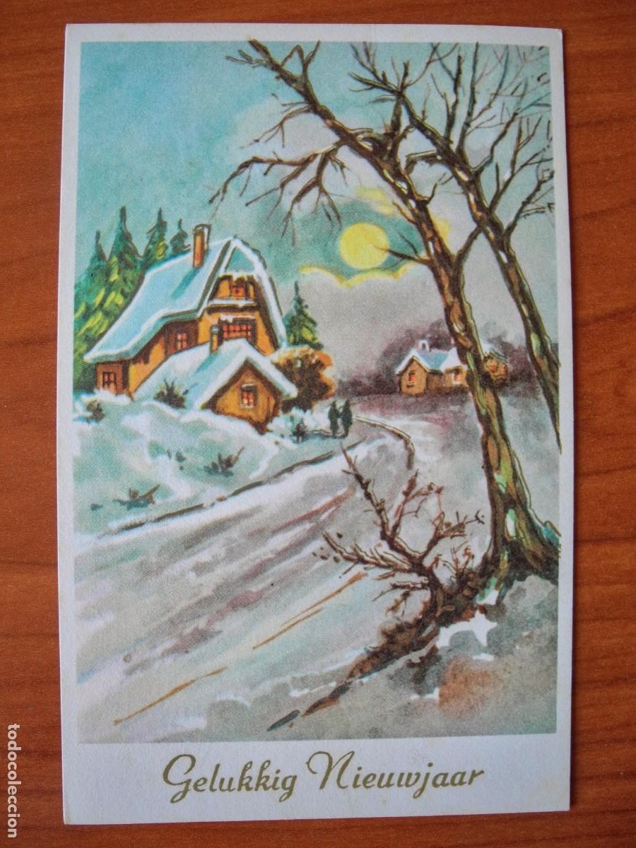 Postais: Navidad. Paisaje nevado. Circulada sin sello 9x14