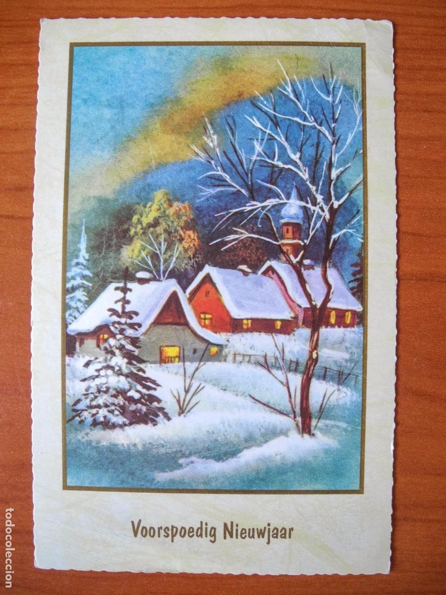 Postais: Navidad. Paisaje nevado. Circulada con sello 9x14