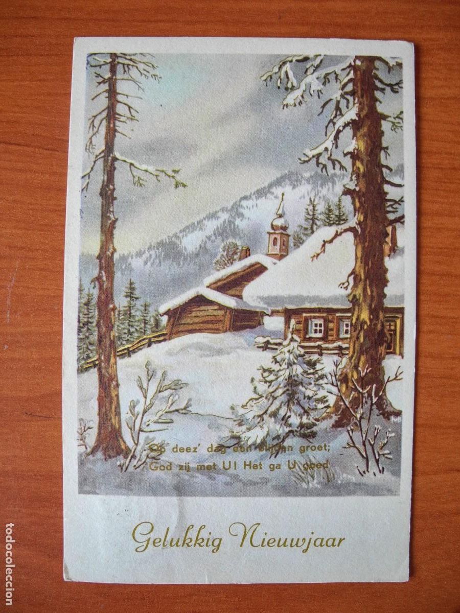 Postales: Navidad. Paisaje nevado. Circulada con sello 1958 9x14