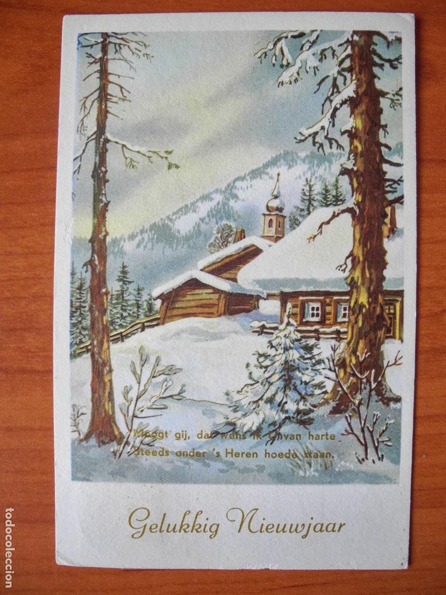 Postales: Navidad. Paisaje nevado. Circulada con sello 1958 9x14
