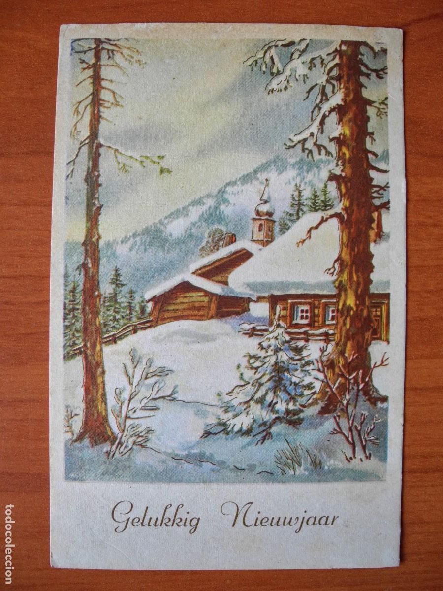 Postales: Navidad. Paisaje nevado. Circulada con sello 1960 9x14
