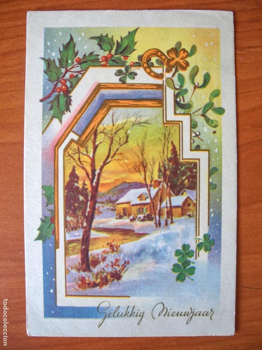 Postais: Navidad. Paisaje nevado.Circulada con sello 9x14