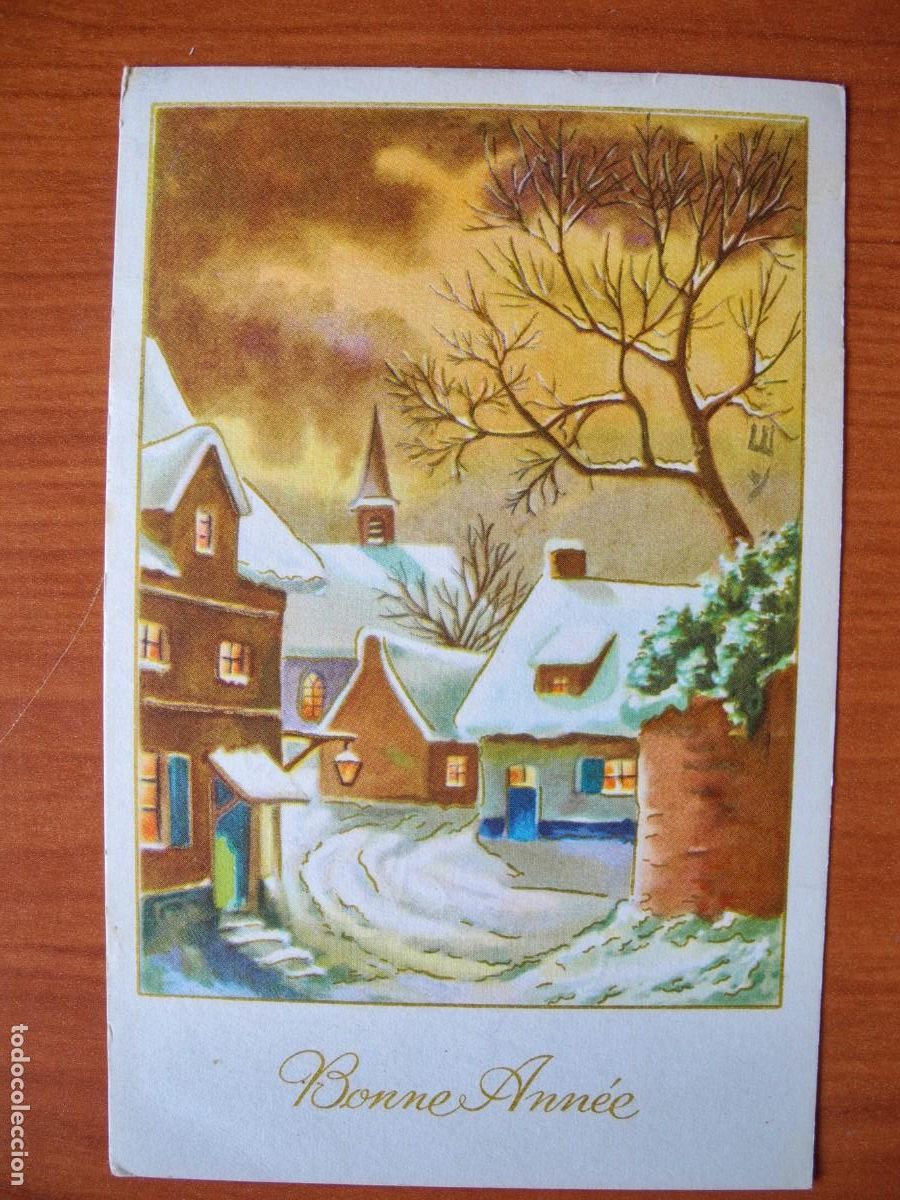 Postais: Navidad. Paisaje nevado. Circulada sin sello 9x14