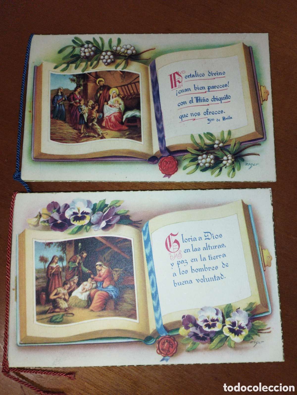 Postais: Pareja de Felicitaciones de Navidad, Varias paginas