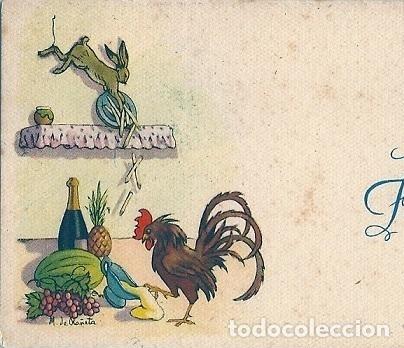 Postais: 2093H -ANTIGUA TARJETA DE FELICITACI&Oacute;N 11,3X6,3 CM APROX. ILUSTRA M. DE OLA&Ntilde;ETA