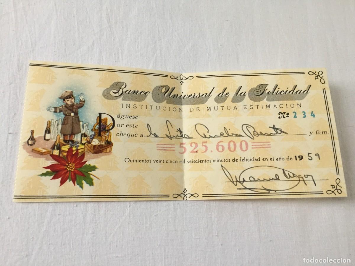 Postais: FELICITACION DE NAVIDAD DEL BANCO UNIVERSAL DE LA FELICIDAD 1959
