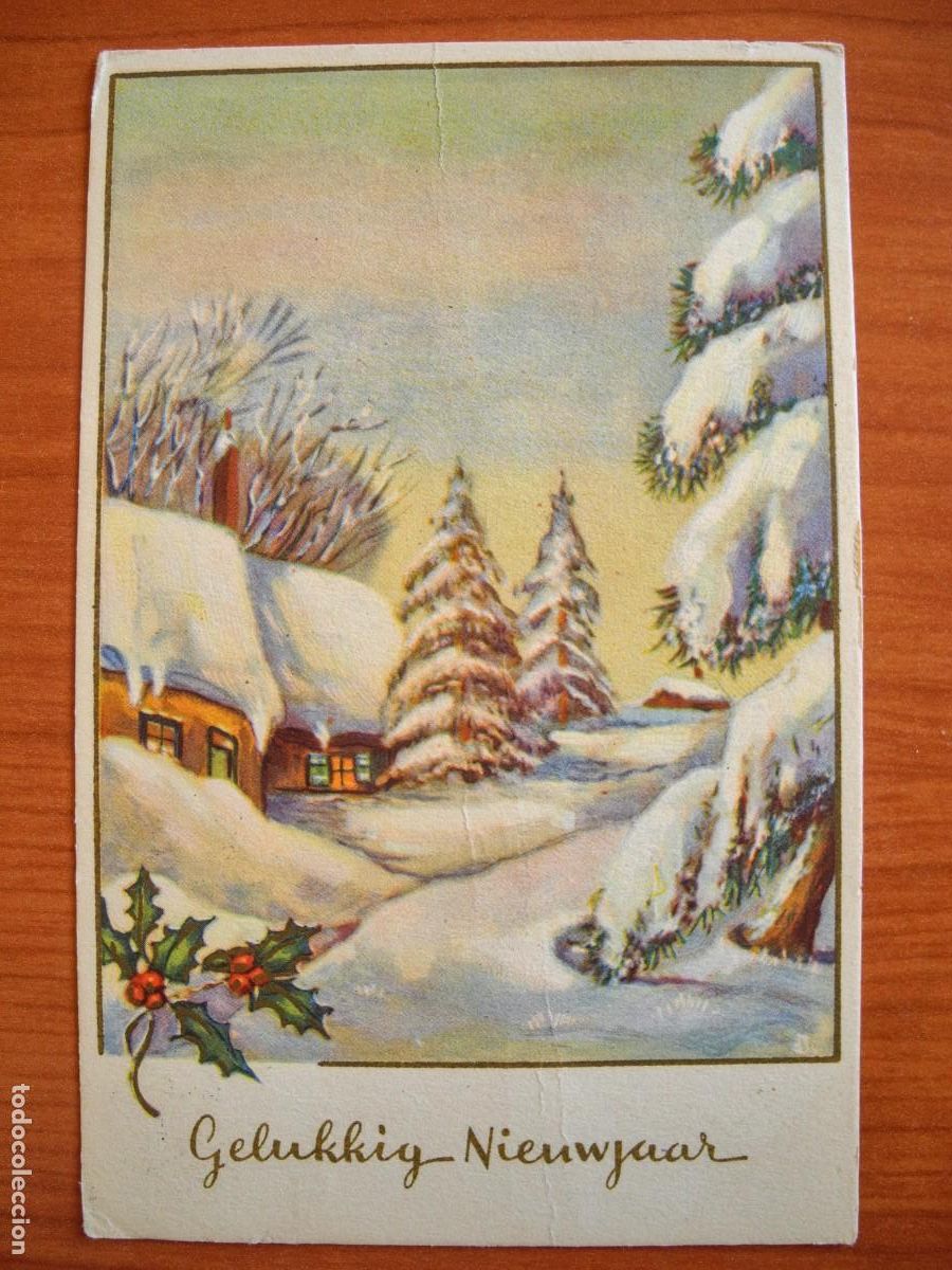 Postais: Postal de Navidad. Paisaje nevado. Circulada con sello 1953 9x14