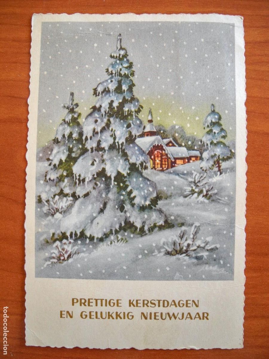 Postais: Postal de Navidad. Paisaje nevado. Circulada con sello 1959 9x14