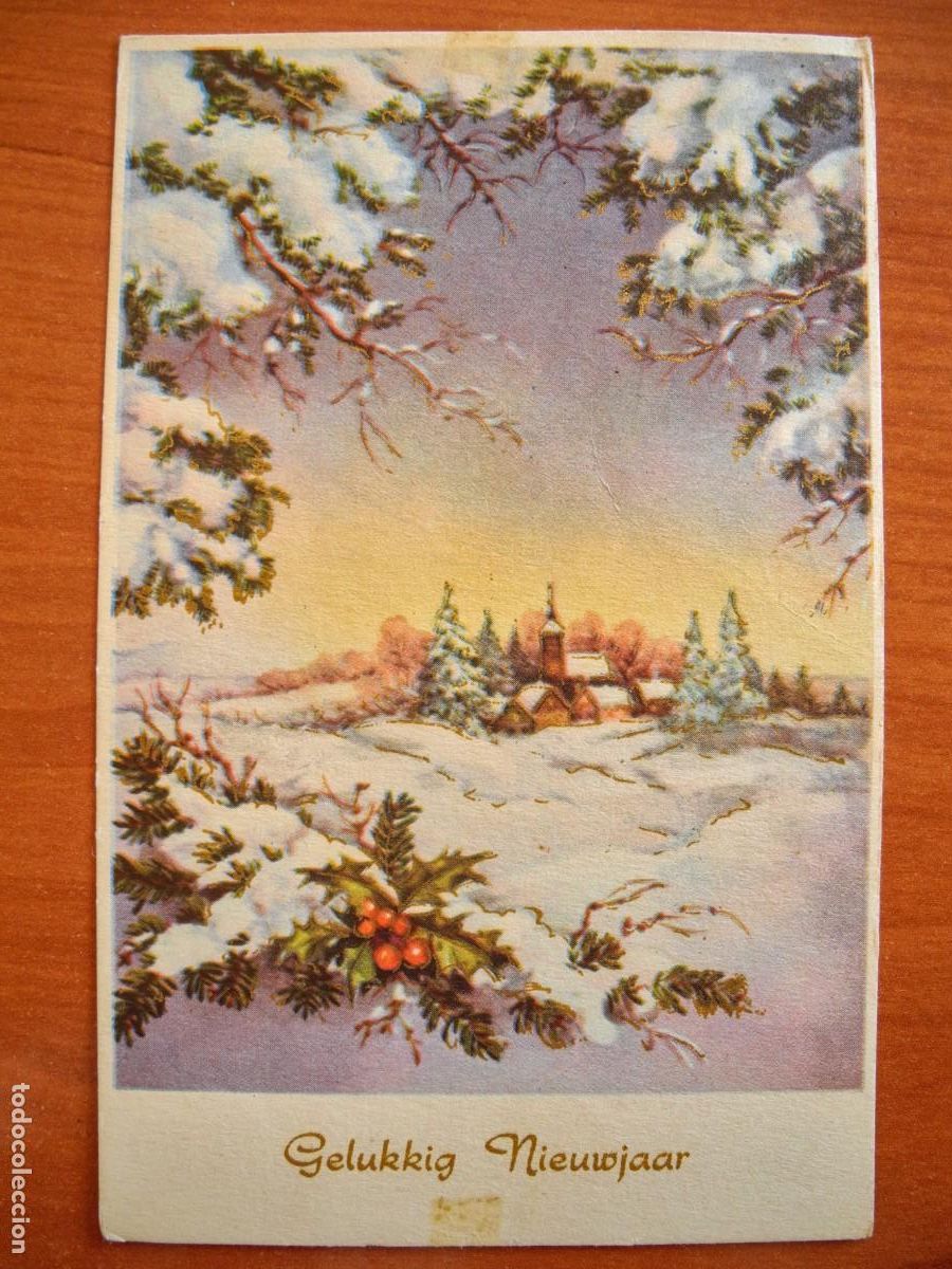 Postais: Postal de Navidad. Paisaje nevado. Escrita 9x14