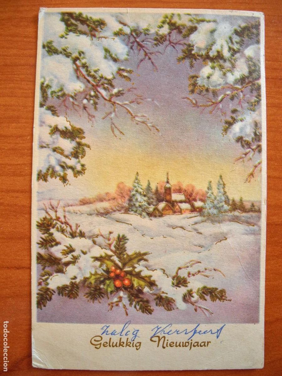 Postais: Postal de Navidad. Paisaje nevado. Escrita 9x14