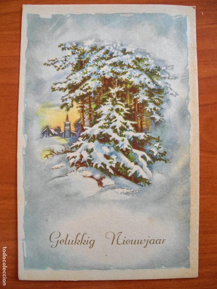 Postais: Postal de Navidad. Paisaje nevado. Circulada con sello 1961 9x14