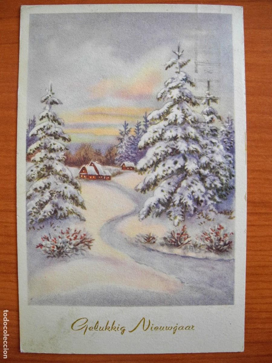 Cartes Postales: Postal de Navidad. Paisaje nevado. Circulada con sello 9x14