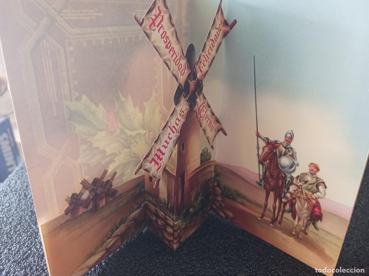 Postales: antiguo desplegable felicitacion de navidad 1953, don quijote y molinos, cyz 11023