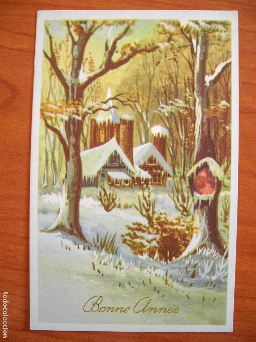 Postales: Postal de Navidad. Paisaje nevado. Circulada con sello 1962 9x14
