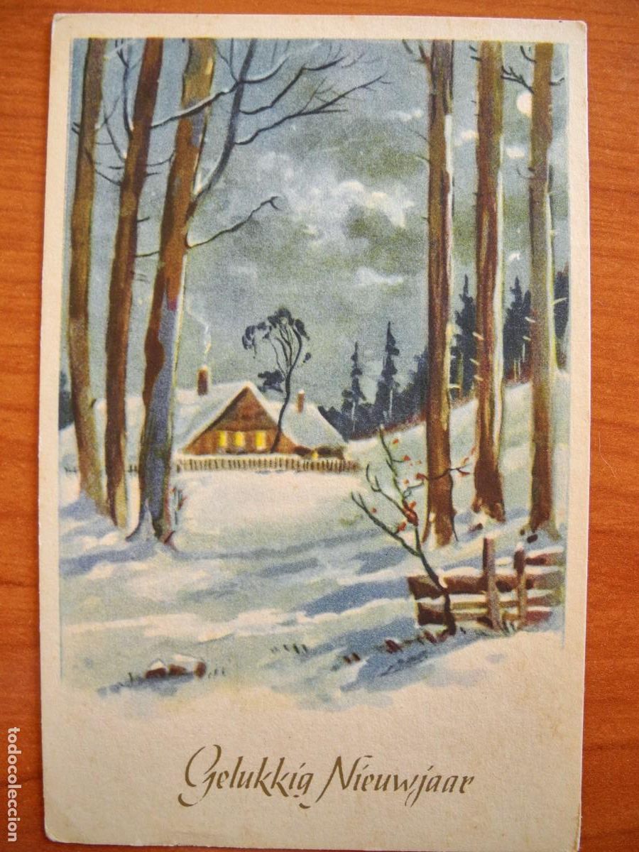 Postales: Antigua postal de Navidad. Paisaje nevado. Nueva 9x14