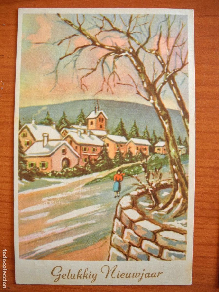 Postales: Postal de Navidad. Paisaje nevado. Circulada con sello 9x14
