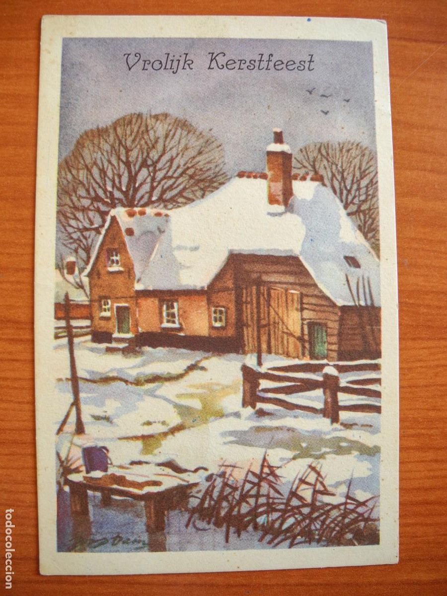 Postales: Postal de Navidad. Paisaje nevado. Circulada con sello 1954 9x14