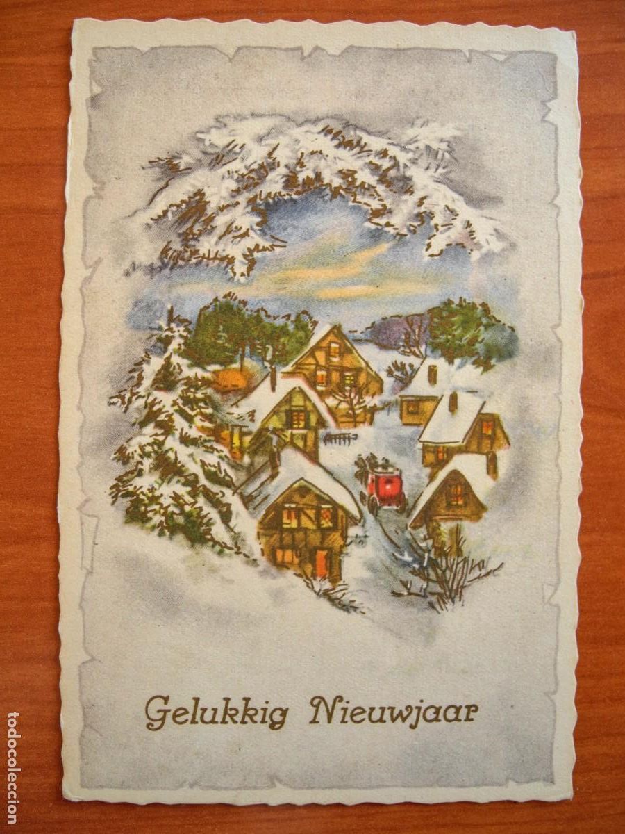 Cartes Postales: Antigua postal de Navidad. Paisaje nevado. Circulada con sello 1960 9x14