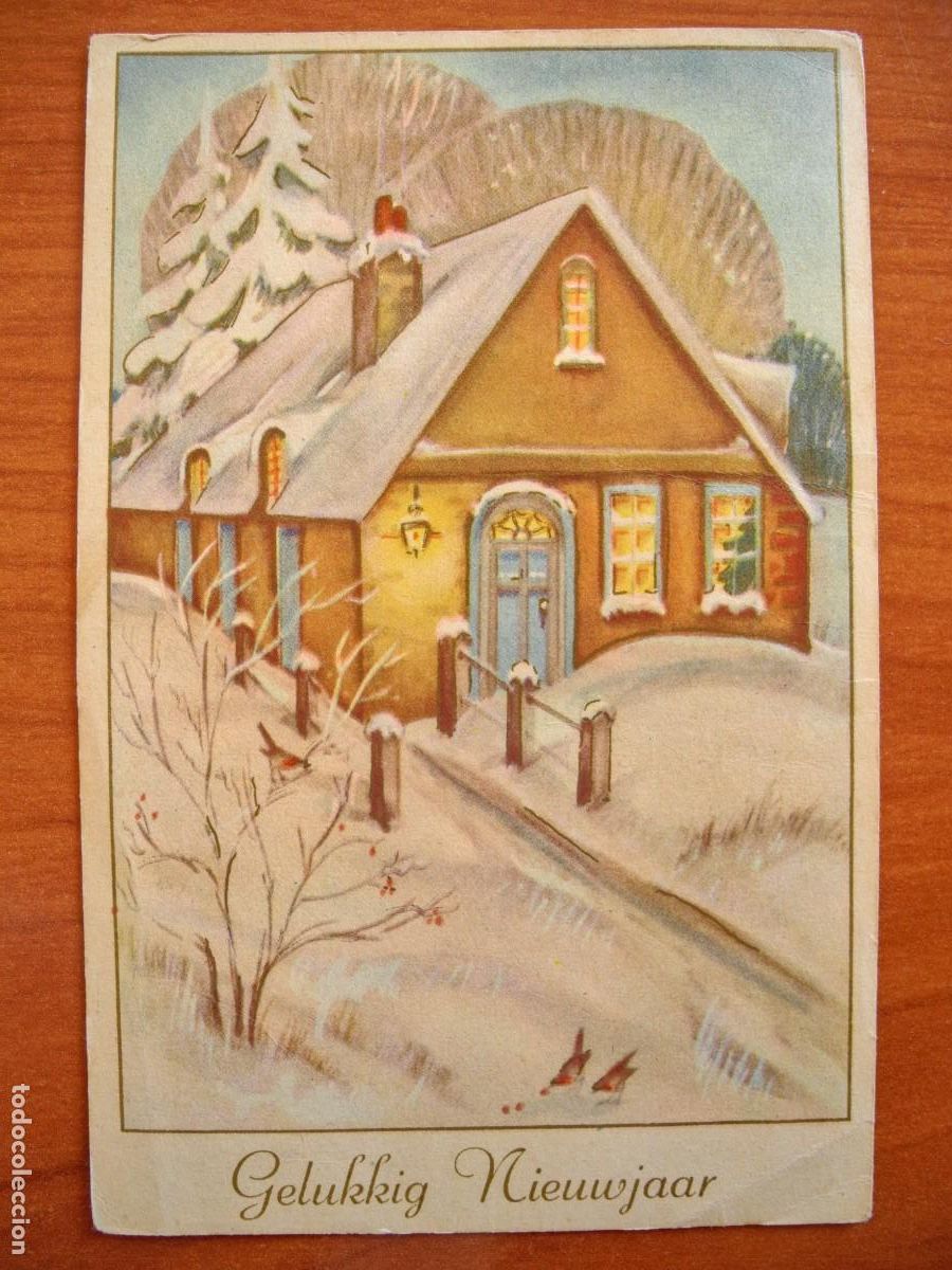 Cartes Postales: Postal de Navidad. Paisaje nevado. Circulada con sello 9x14
