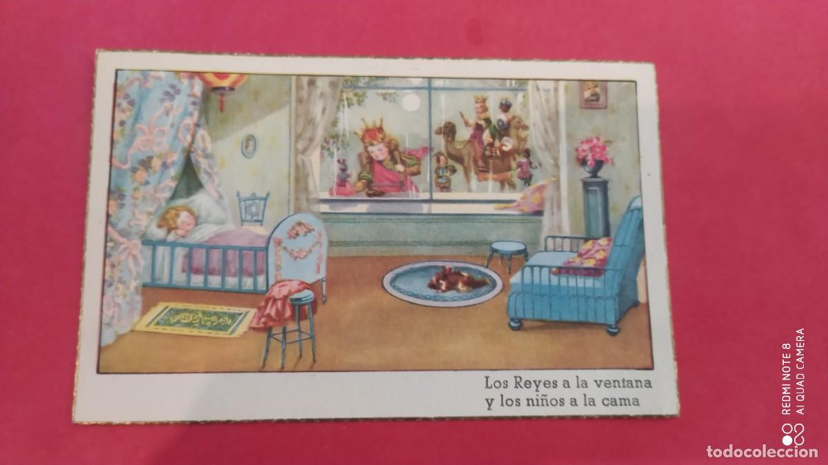 Postais: POSTAL LOS REYES A LA VENTANA Y LOS NI&Ntilde;OS A LA CAMA PERFECTA SIN CIRCULAR