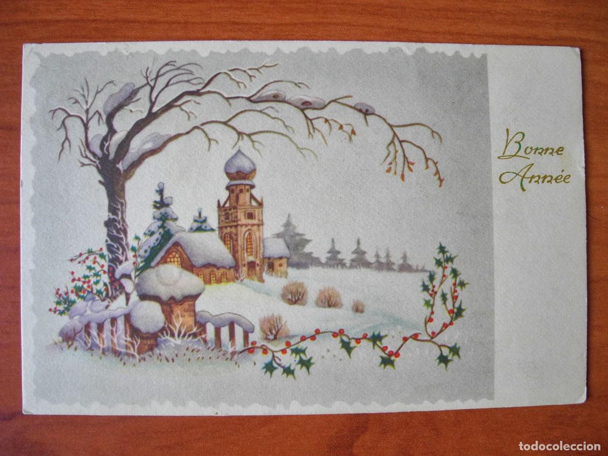 Postais: Postal de Navidad. Paisaje nevado. Iglesia Circulada con sello 1964 14x9