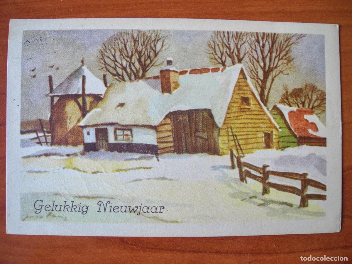 Postales: Postal de Navidad. Paisaje nevado. Circulada con sello 1952 14x9