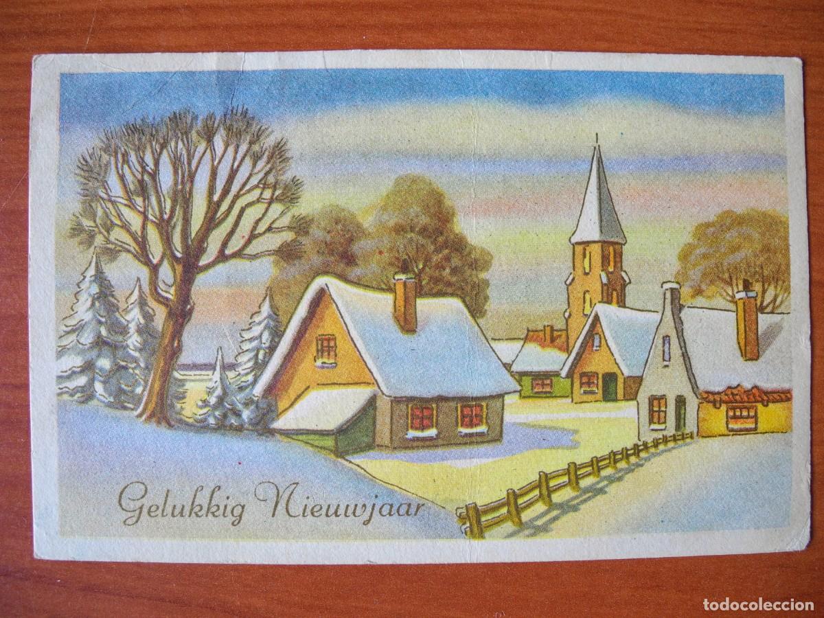 Postales: Postal de Navidad. Paisaje nevado. Circulada con sello 1957 14x9