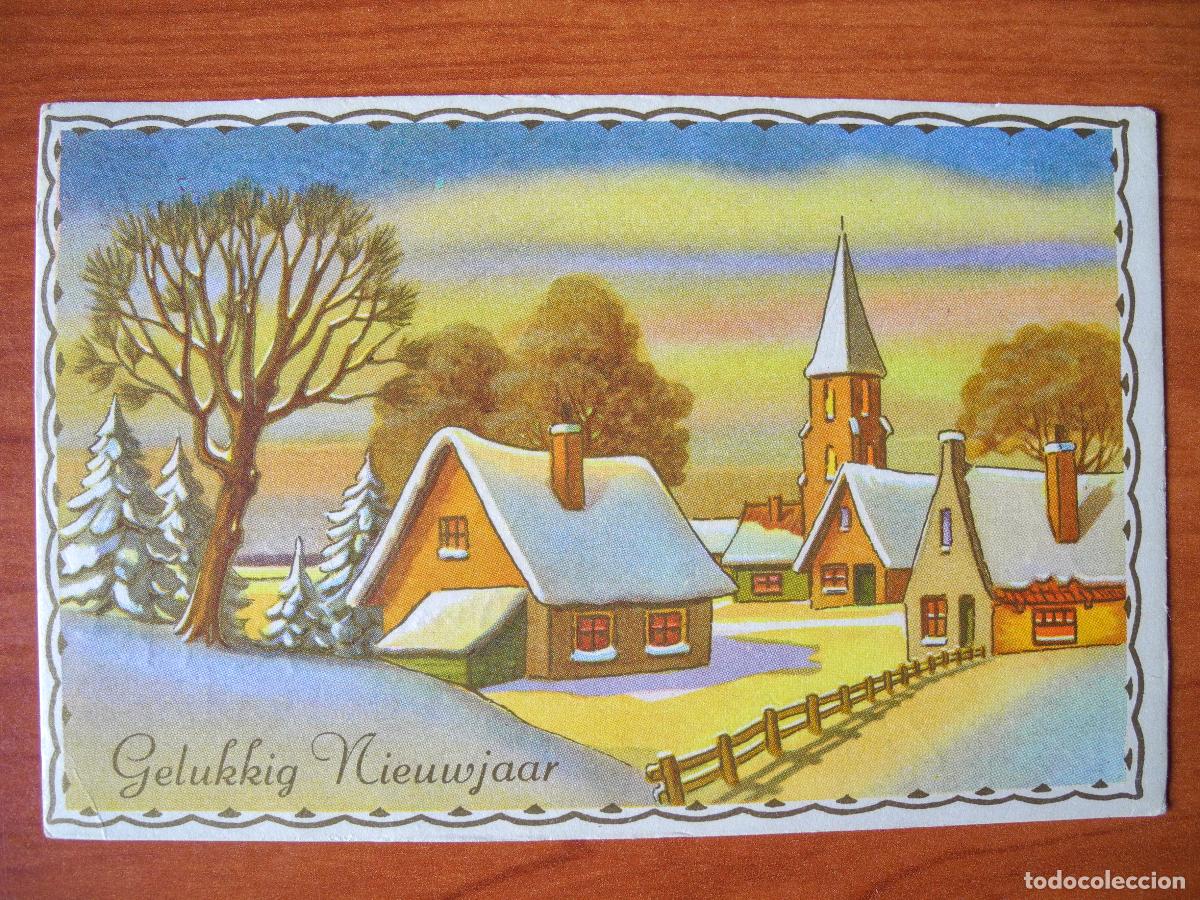 Postales: Postal de Navidad. Paisaje nevado. Circulada con sello 1958 14x9