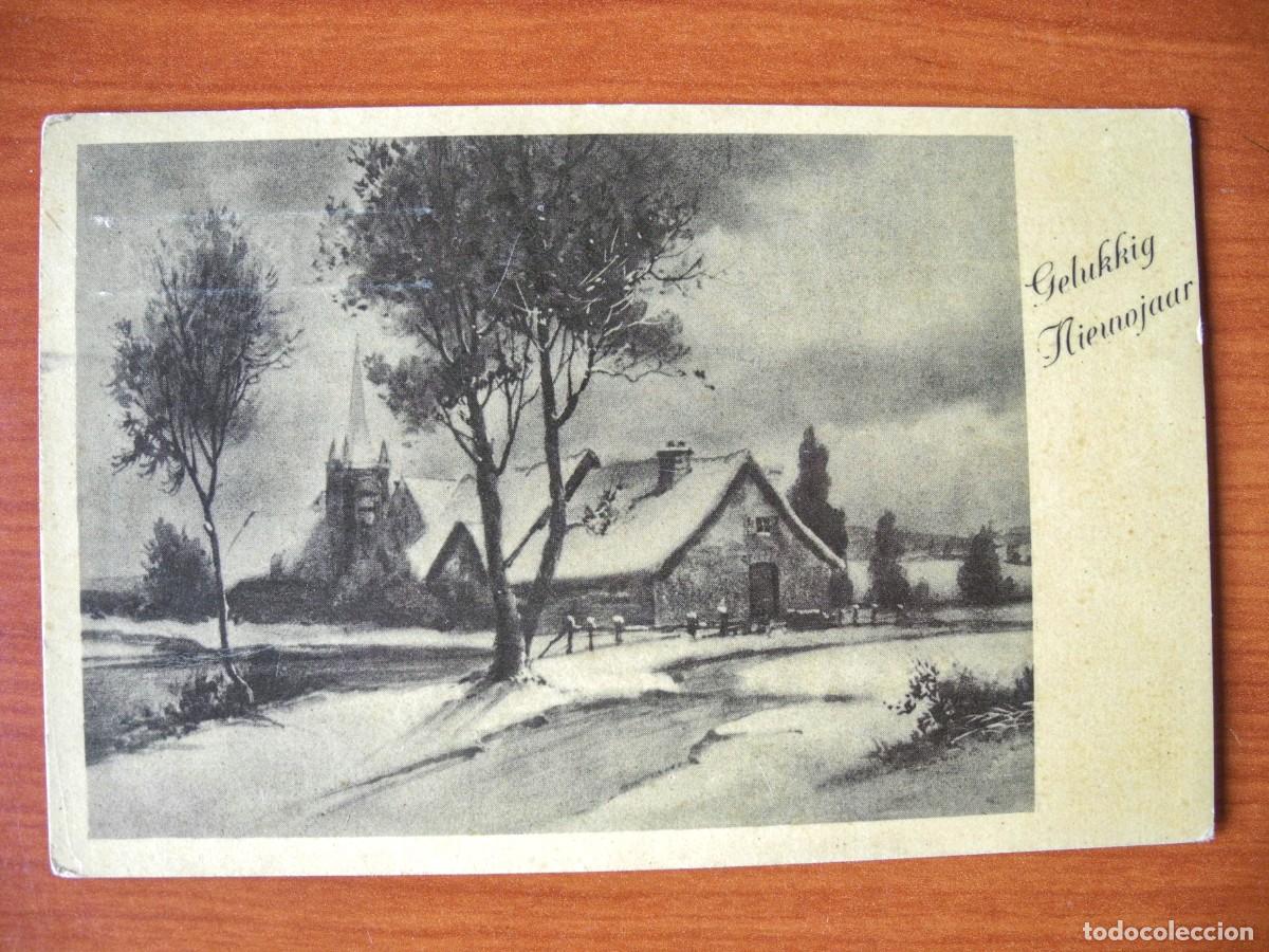 Postcards: Postal de Navidad. Paisaje nevado. Circulada con sello a&ntilde;os 40 14x9