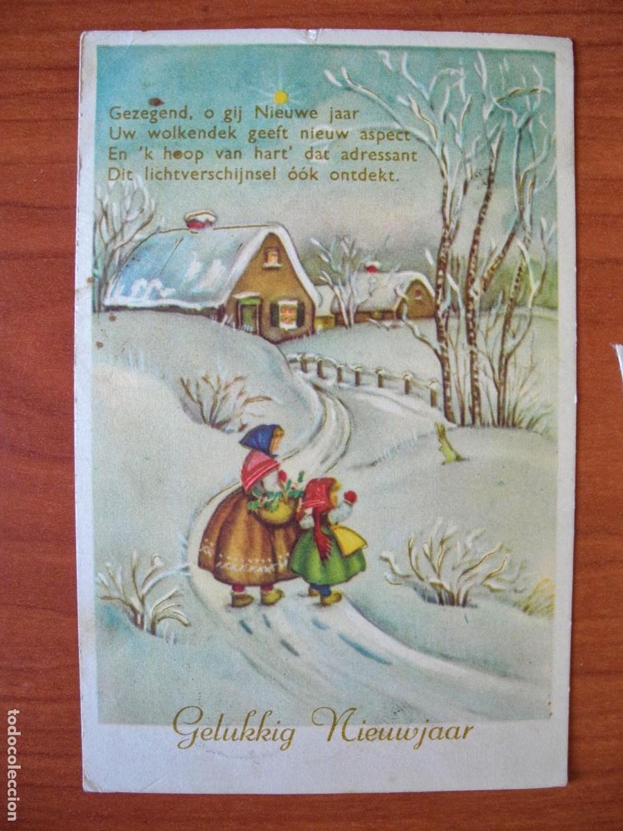 Postales: Postal de Navidad. Paisaje nevado. Maje e hija. Circulada sin sello 1957 9x14