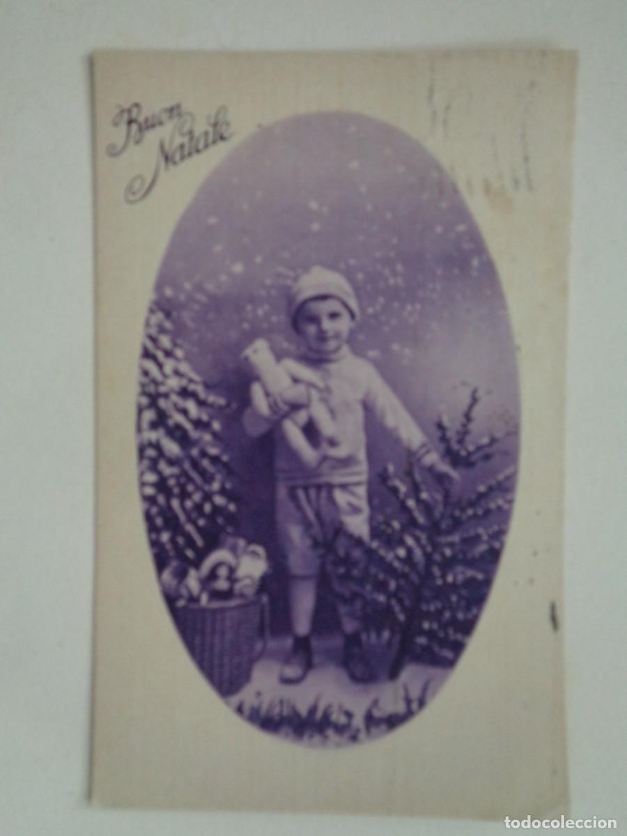 Postales: BONITA POSTAL DE FELICITACION DE NAVIDAD CON FOTO DE NI&Ntilde;O CON OSITO DE PELUCHE , A&Ntilde;OS 20