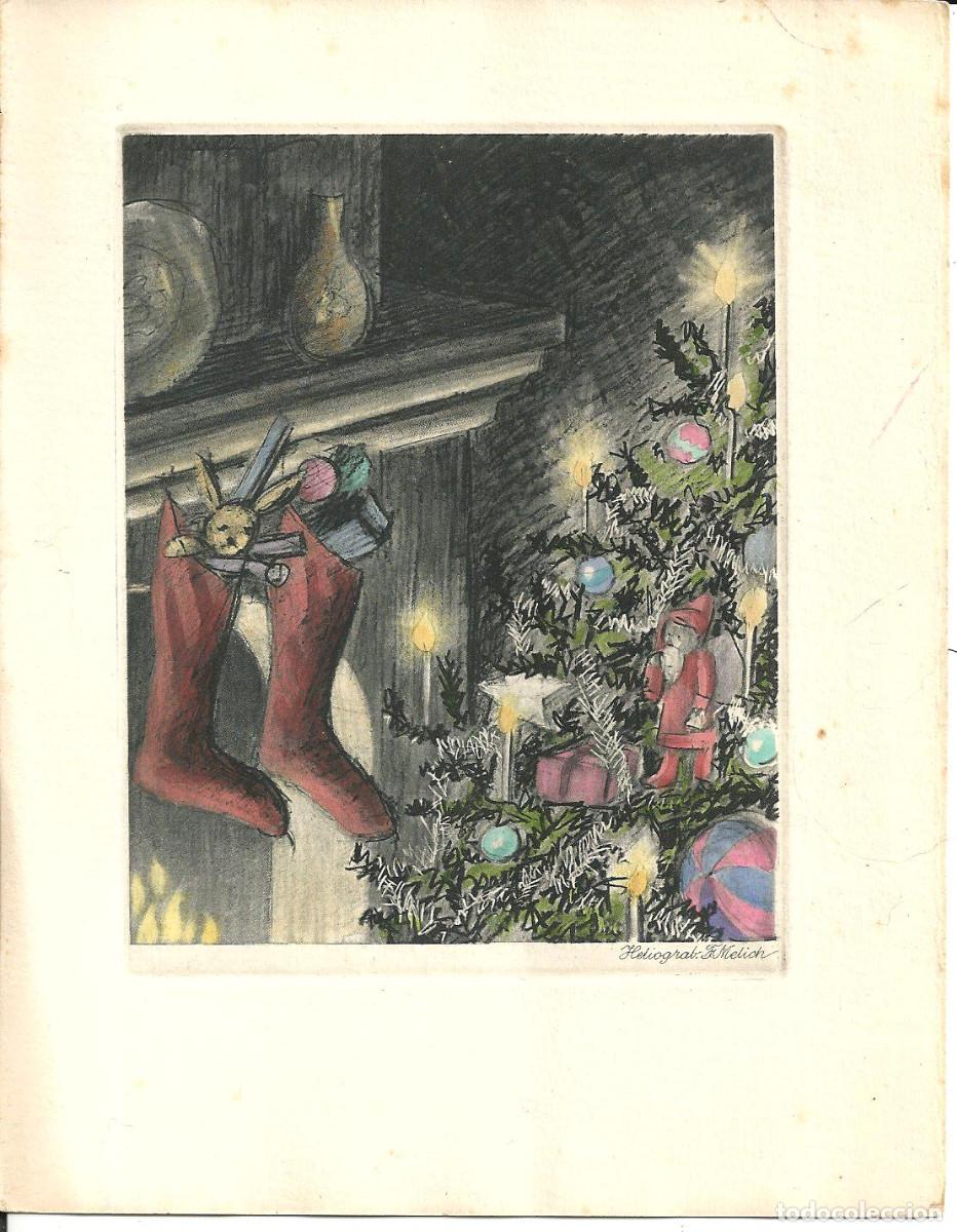 Postcards: FELICITACION NAVIDAD *HELIOGRABADO F. MELICH* - ADORNOS NAVIDE&Ntilde;OS, DIPTICA, 18X14 CM