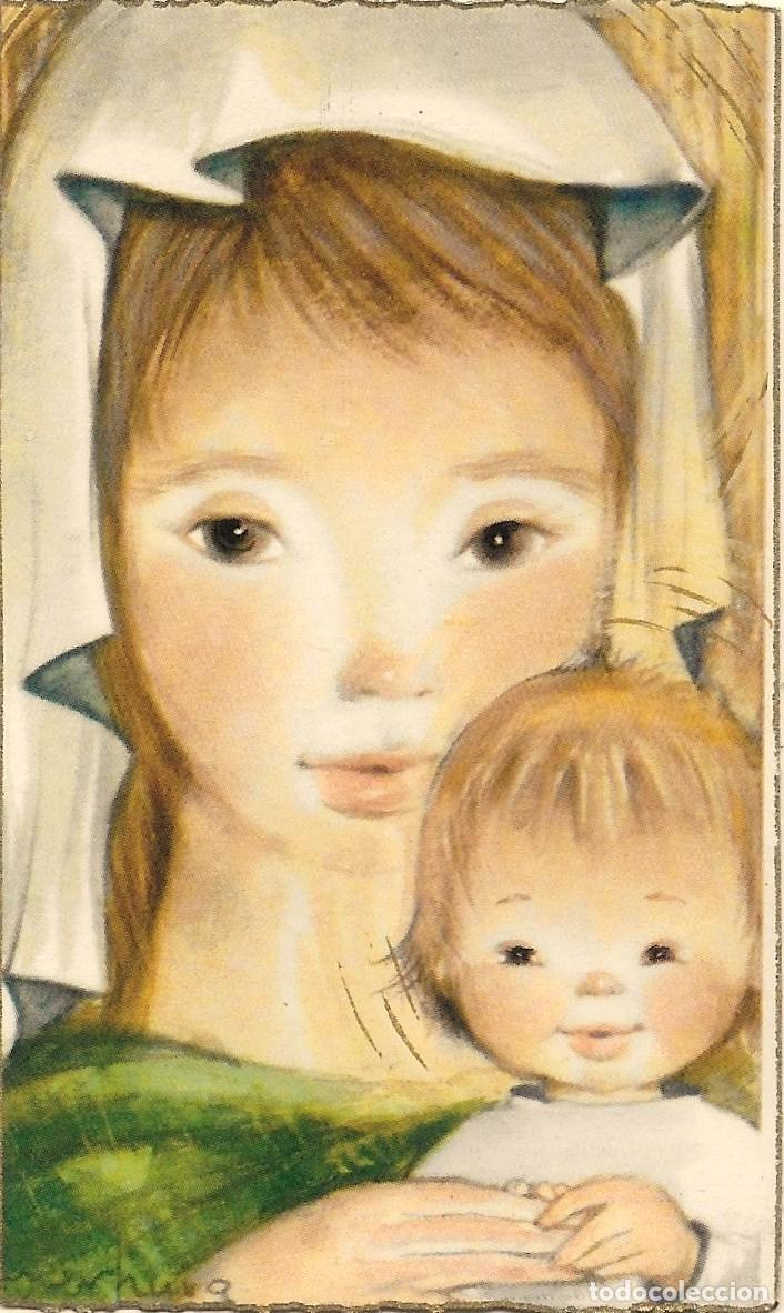 Postais: 2087G - ROSER PUIG - LA VIRGEN Y EL NI&Ntilde;O -EDICIONES ORTIZ R610-1 - IMPRESA EN 1963 - 10X6 CM