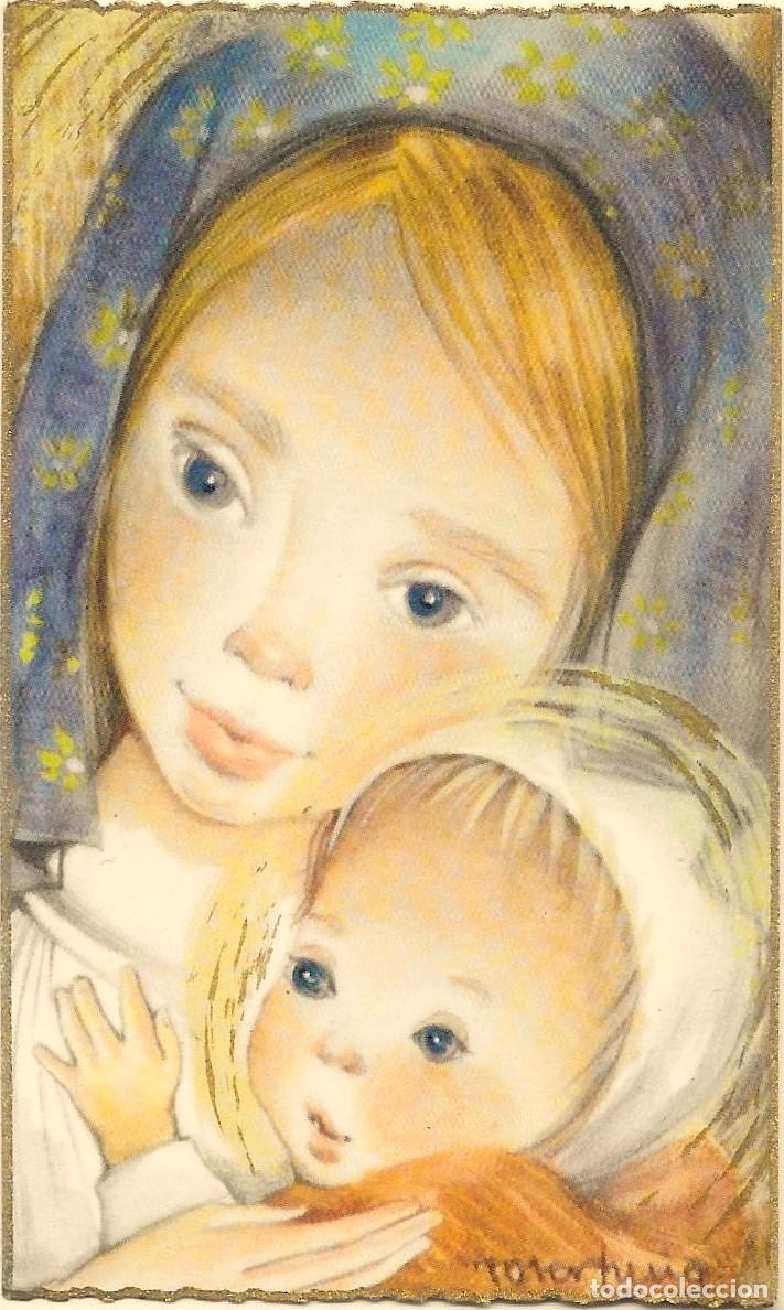 Postais: 2087G - ROSER PUIG - LA VIRGEN Y EL NI&Ntilde;O -EDICIONES ORTIZ R610-2 - IMPRESA EN 1963 - 10X6 CM