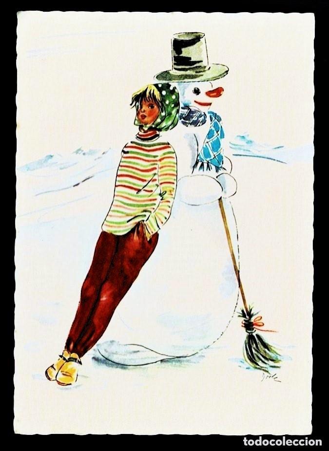 Postales: 0844E -EN COMPA&Ntilde;IA DEL MU&Ntilde;ECO DE NIEVE - EDIC. M. Nr. 6014- (ALEMANA) 14,8X10,5 CM - ILUSTRA JOOLE?