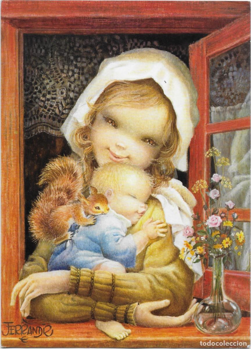Postais: 0899A - FERR&Aacute;NDIZ- ARDDILLITA, VIRGEN Y EL NI&Ntilde;O- SUBI SERIE V. 1860.2- DIPTICA 23X16,8 CM - 1975