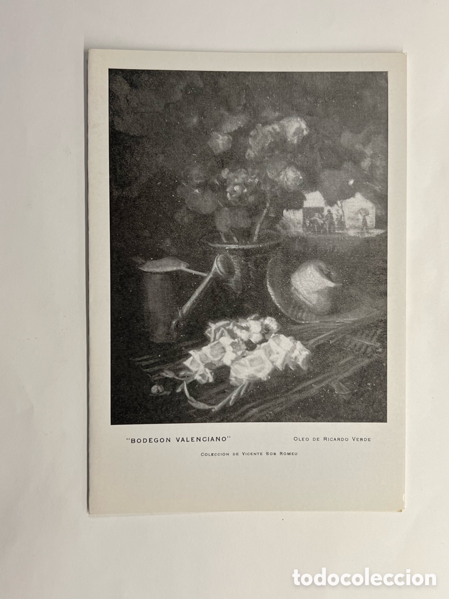 Postales: COLECCI&Oacute;N VICENTE SOS ROMEU. &Oacute;leo de Ricardo Verde. Bodeg&oacute;n Valenciano. Felicitaci&oacute;n Navide&ntilde;a