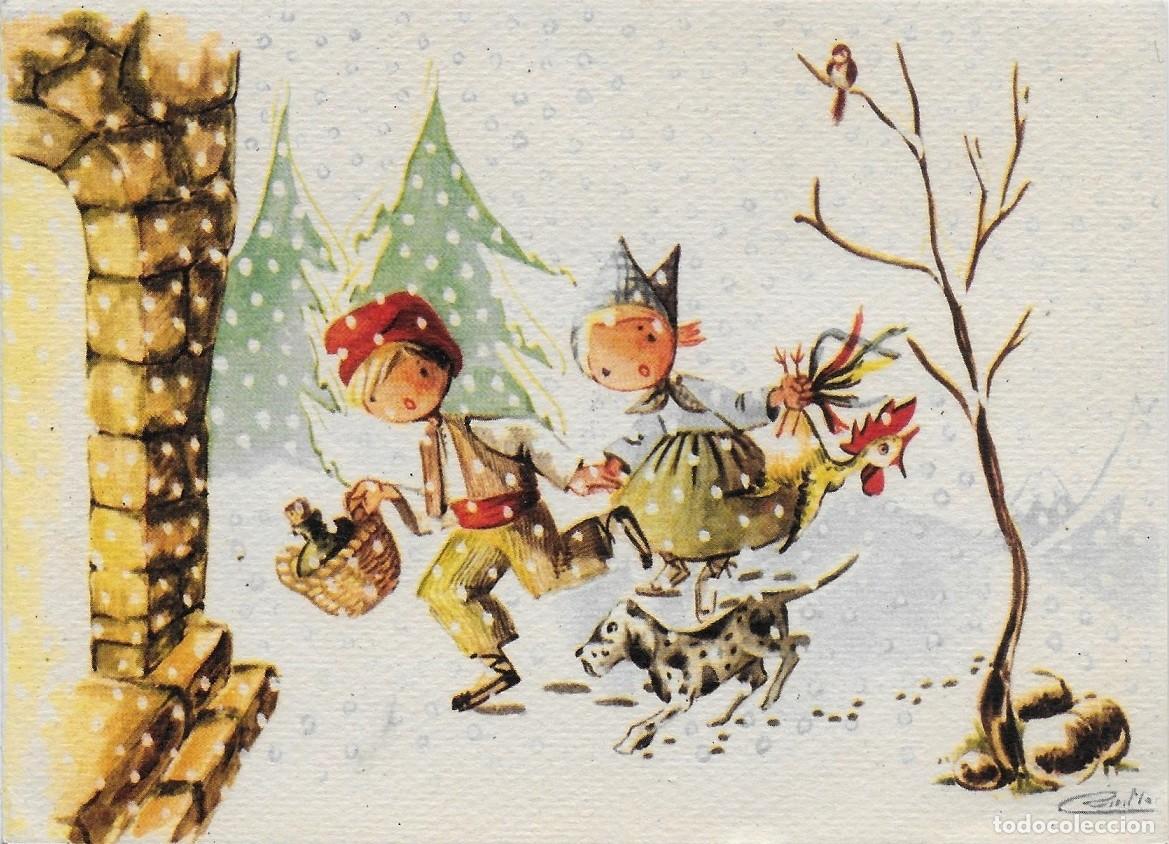 Postales: 8973 - A TODA PRISA, ES NAVIDAD- EDICIONES SU SERIE 519 N&ordm; 3 - DIPTICA 14X10,3 CM- DATA 1960