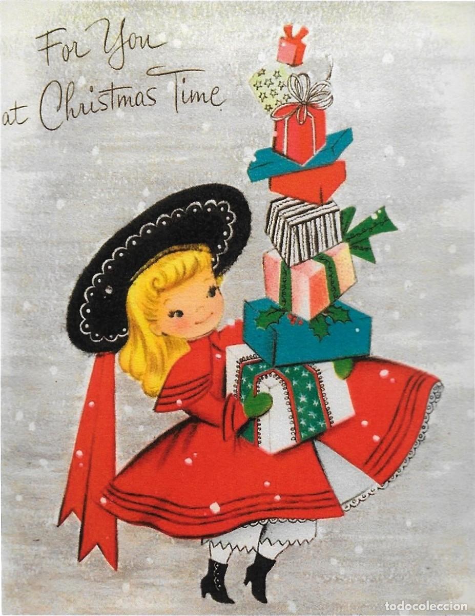 Postais: 8891- PARA TI EN NAVIDAD (NI&Ntilde;A CON REGALOS) SERIE CE-5014- 14X11 CM