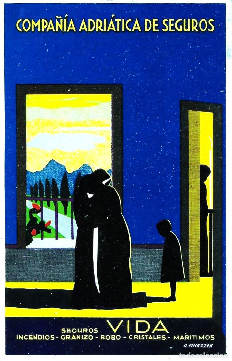 Postais: 8603 -COMPA&Ntilde;&Iacute;A ADRI&Aacute;TICA DE SEGUROS-ANTIGUA POSTAL PUBLICITARIA &ndash; 14X9 CM- MODIANO TRIESTE