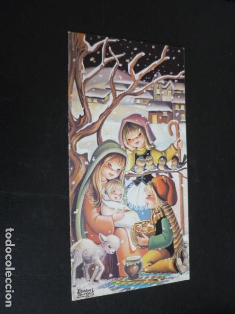 Postcards: FELICITACION NAVIDAD ISABEL BURGOS ILUSTRADORA 16,5 X 8,5 CM