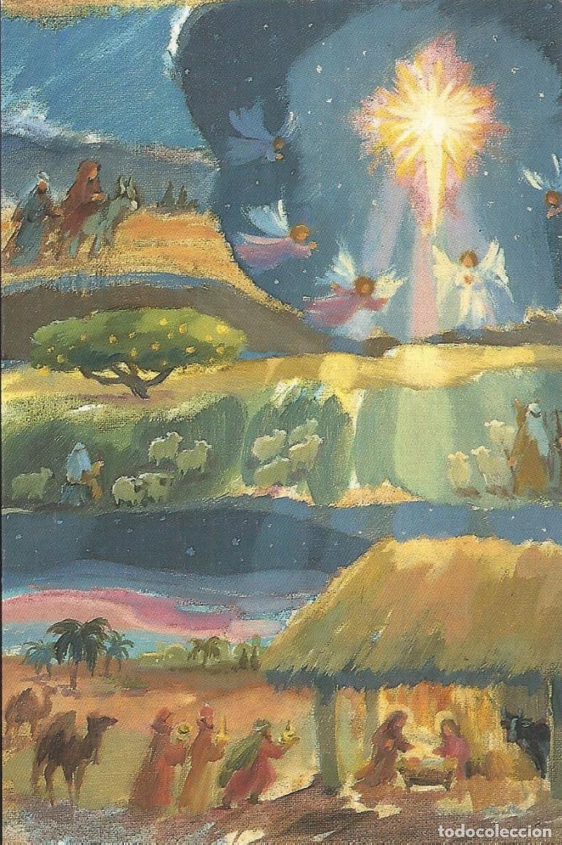 Postcards: Postal Navidad. Ruth Christensen. Francia. Pintora de la boca Doble p&aacute;gina. 1999. Escrita. 11x17 cm.