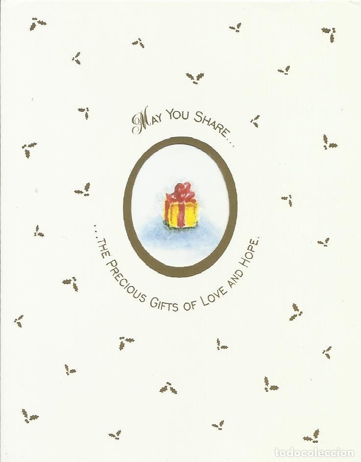 Postcards: Postal Navidad. The precious gifts of love and hope. USA. PMG. Doble p&aacute;gina. Escrita. 12x9,5 cm.