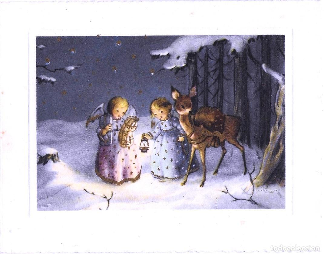 Cartes Postales: 8563 -&Aacute;NGELES, CERVATILLO, NOCHE BUENA- EDIC. ANCLA- SERIE HISPANIA N&ordm; 9- DIPTICA 13X10 CM-DATA 1956
