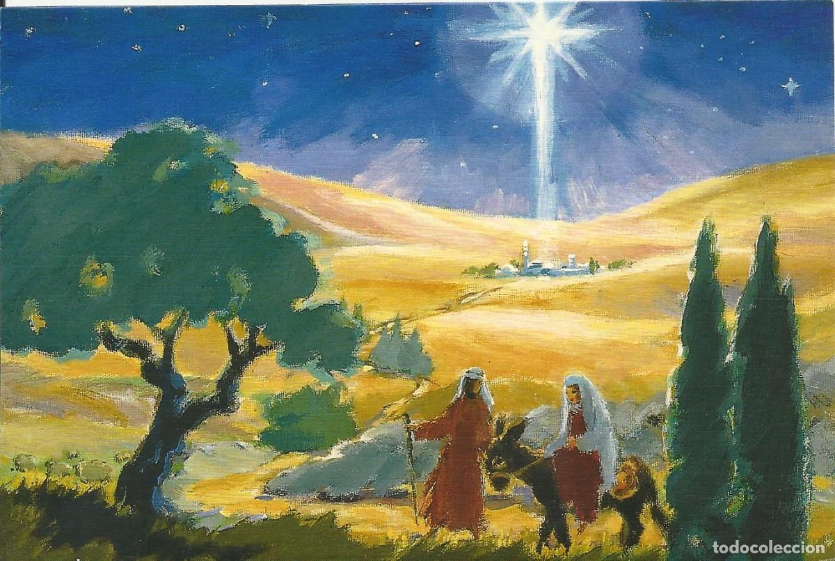 Postcards: Postal Navidad. Ruth Christensen. Pintora con la boca. 1998. Doble p&aacute;gina. 11x16 cm. Escrita.