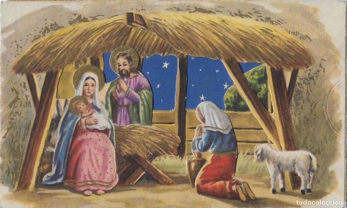 Cartes Postales: 8567 - EL PESEBRE - ANTIGUA POSTAL TRIPTICA, TROQUELADA- EDICIONES ANCORA SERIE 1323.4- 12,5X7,5 CM