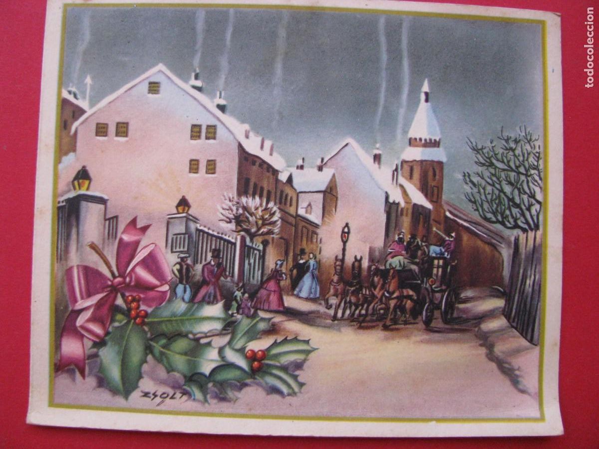 Postcards: POSTAL DIPTICA DE NAVIDAD DE IL. ZSOLT. N&ordm; 602. 15X12,5 CM. ESCRITA 1963.