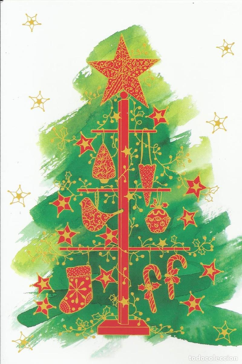 Postcards: Postal Navidad. 2018. Escrita. Doble p&aacute;gina. 17x11,5 cm. Metges sense fronteres. &Aacute;rbol Navidad.